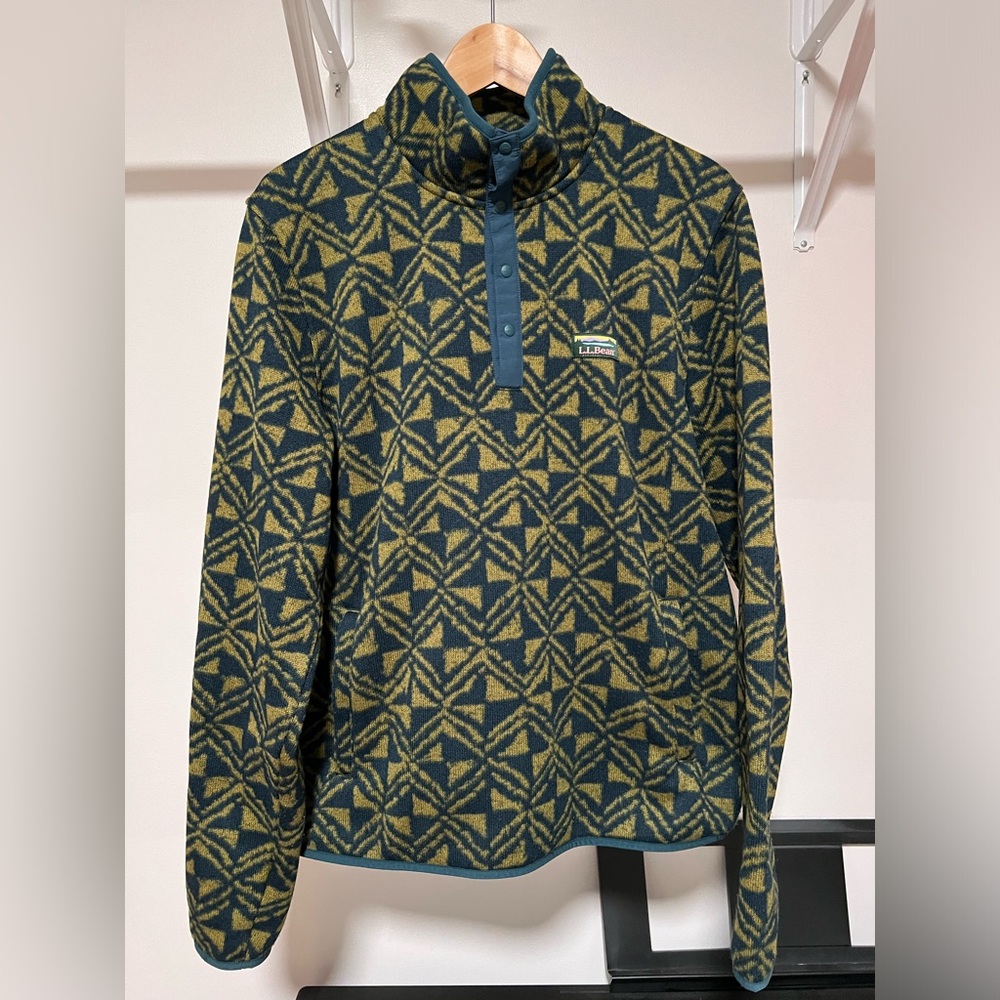 LL Bean Fleece Button Seratshirt